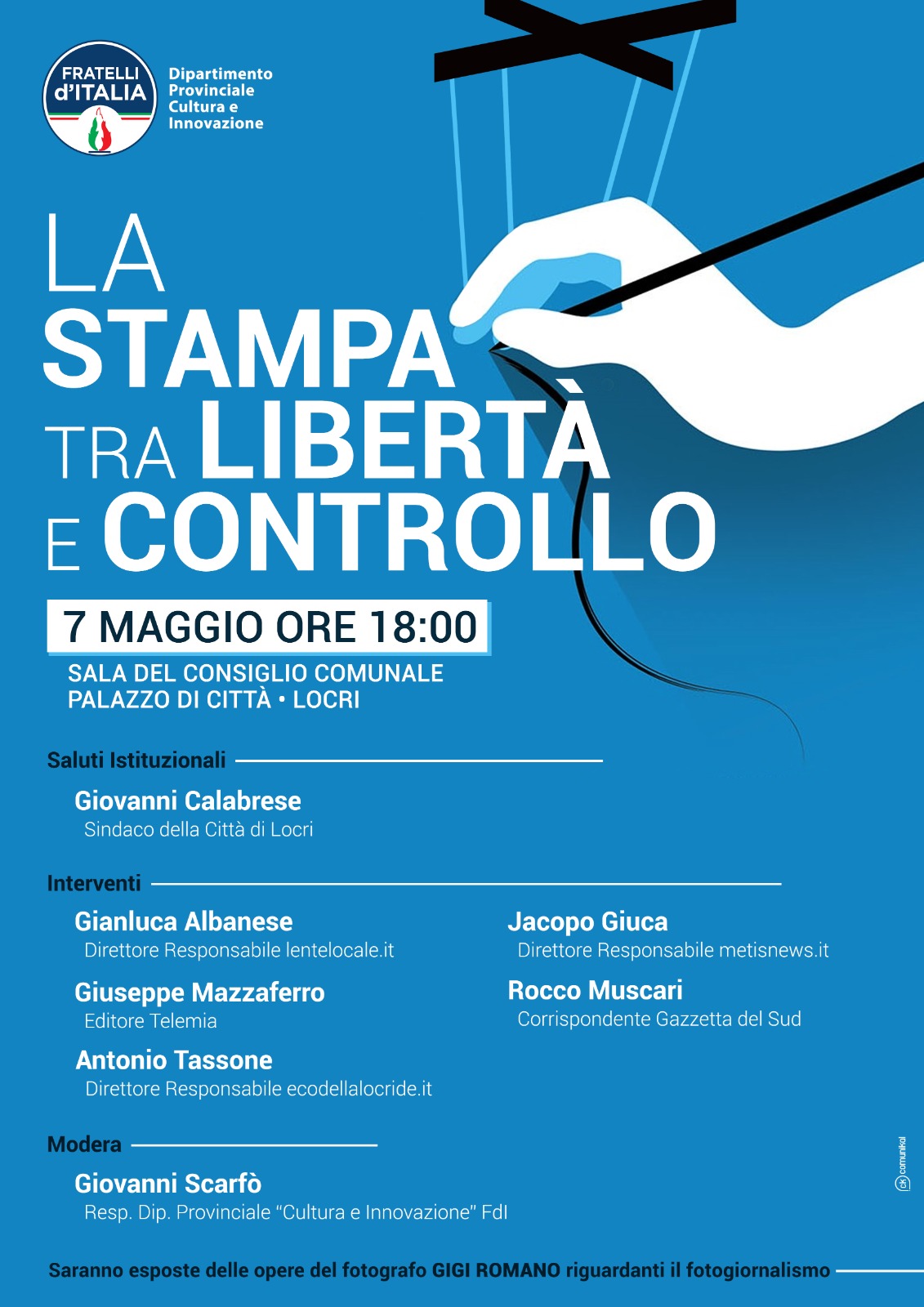 LOCRI Sabato 7 l’incontro di FdI “La stampa tra libertà e controllo”